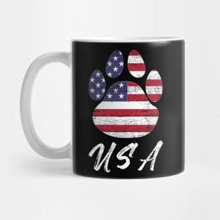 Dog paw print American flag USA tshirt Mug